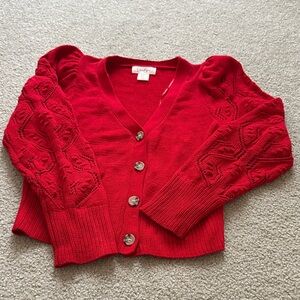 Jessica Simpson Red Knit Cardigan